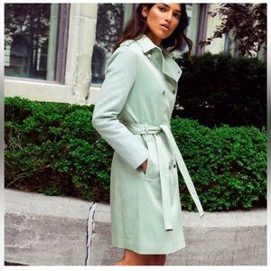 Anthropologie Mint Green Trench Coat